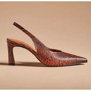 NWOB Anthropologie sling back pumps in multi snakeskin, Sz38 $169